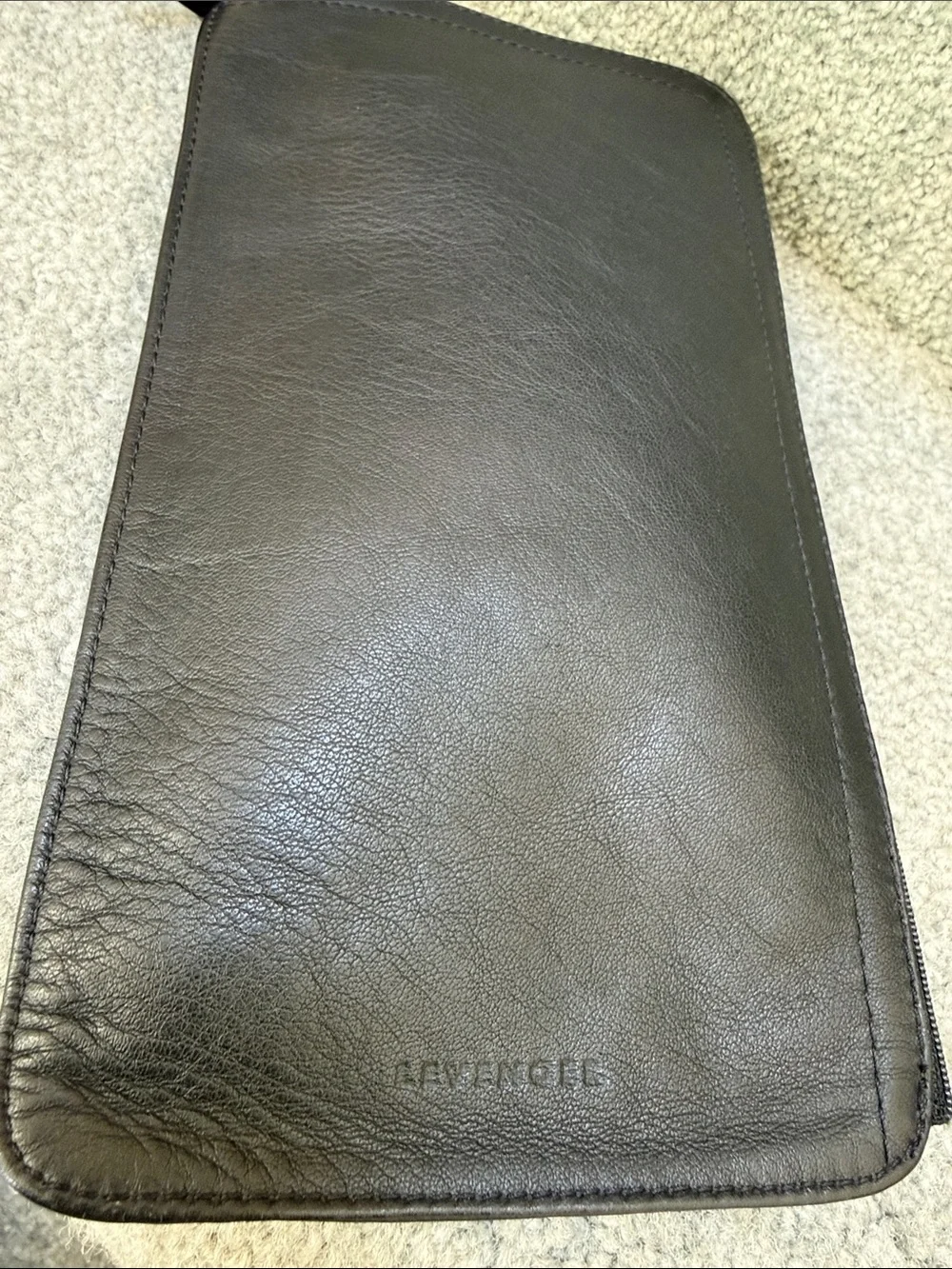 New Levenger Black Leather Zip Case
